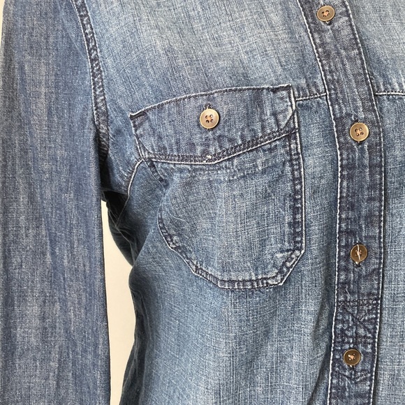 GAP Factory Denim Button Down Long Sleeve Shirt - Picture 4 of 11